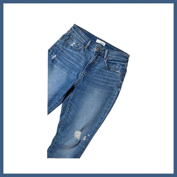 LOFT Women's 28 Petite Curvy High Waist Skinny Jeans, Distressed, Lt. Wash EUC+ - Picture 3 of 6
